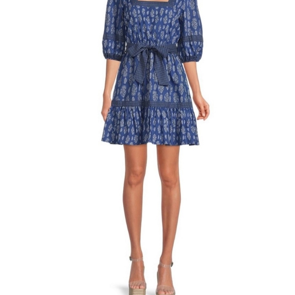 EUC a loves a Navy Blue Block Print Dress